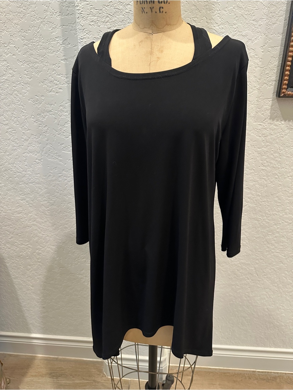 Clara Sun Woo Black Knit Tunic Top